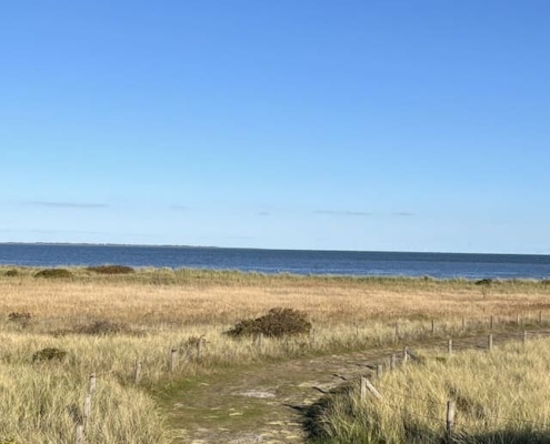 Klarheit und blauer Himmel am Meer